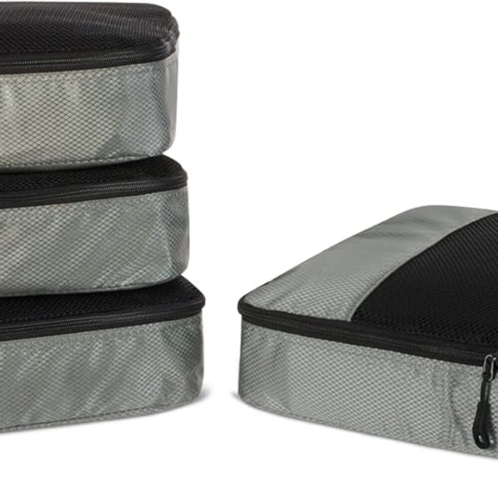 4-Piece Packing Cubes Travel Accessories Set, Luggage Organizer with Double Zipp